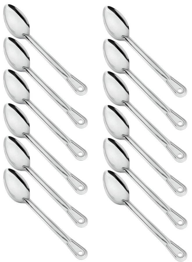OCSParts OCS Parts Professional Series Set of 12 Cooking Spoons | 13-Inch Stainless Steel Stirring and Basting Spoon for Home and Commercial Kitchens | Dishwasher Safe (12, 13-Inch) - Image 1