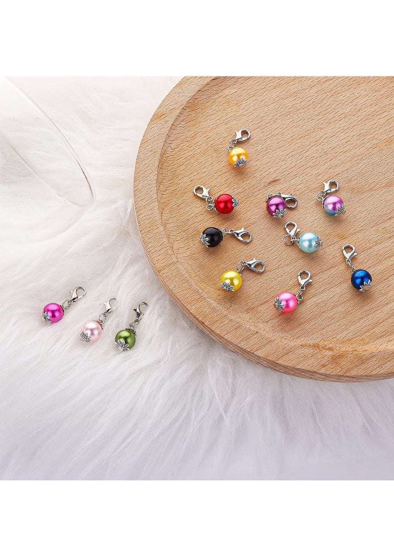 12Pcs Stitch Markers with Lobster Clasp, Beads Stitch Markers Knitting Accessories Knitting Crochet Tools for DIY Handmade Bracelet, Necklace, Zipper Tab  - Image 5