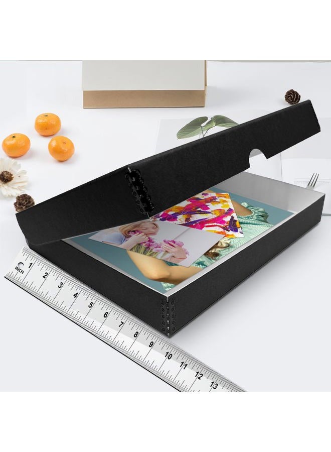 Lineco 9x12 Black Clamshell Archival Folio Storage Box. Removable Lid. Acid-Free with Metal Edge. Protects Picture Longevity, Organize Photos or Documents, Crafts, DIY. (Pack of Two) - Image 3