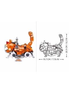 Sluban Sluban - Pleyerid X-Miu Orange Mechanical Cat 900 Pieces - M38-P8018  - Image 3