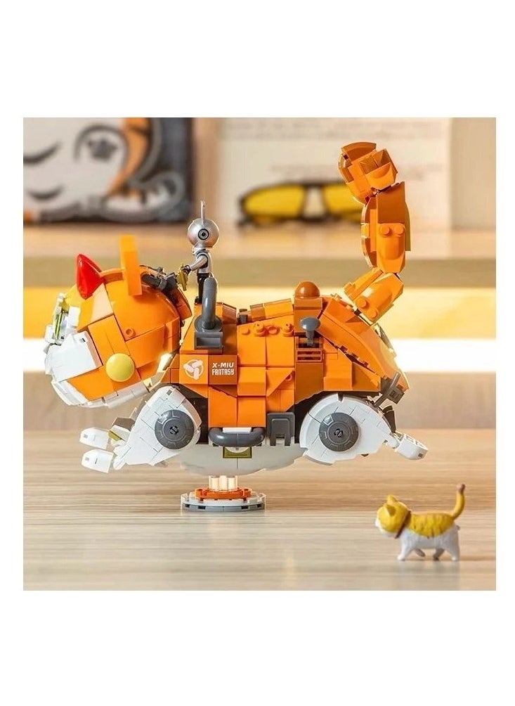 Sluban Sluban - Pleyerid X-Miu Orange Mechanical Cat 900 Pieces - M38-P8018  - Image 4
