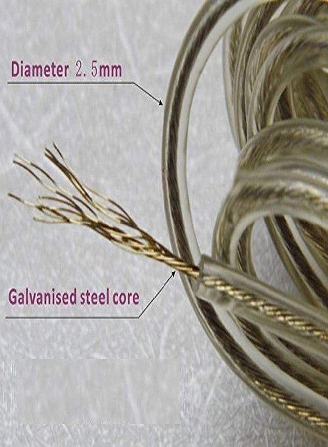 MobFest® Steel Clothesline 20 Meter Rope Anti-Rust PVC Coated Metal Wire with 2 Plastic Hooks for Drying Clothes (Multicolor, Pack of 1) - Image 2
