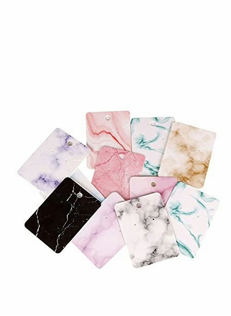 KASTWAVE - Earring Holder Cards, Marble Texture Earring Display Holder Cards set for DIY Ear Studs and Earrings,Cardboard Earring Holder 200Pcs (Color Random) - Image 1