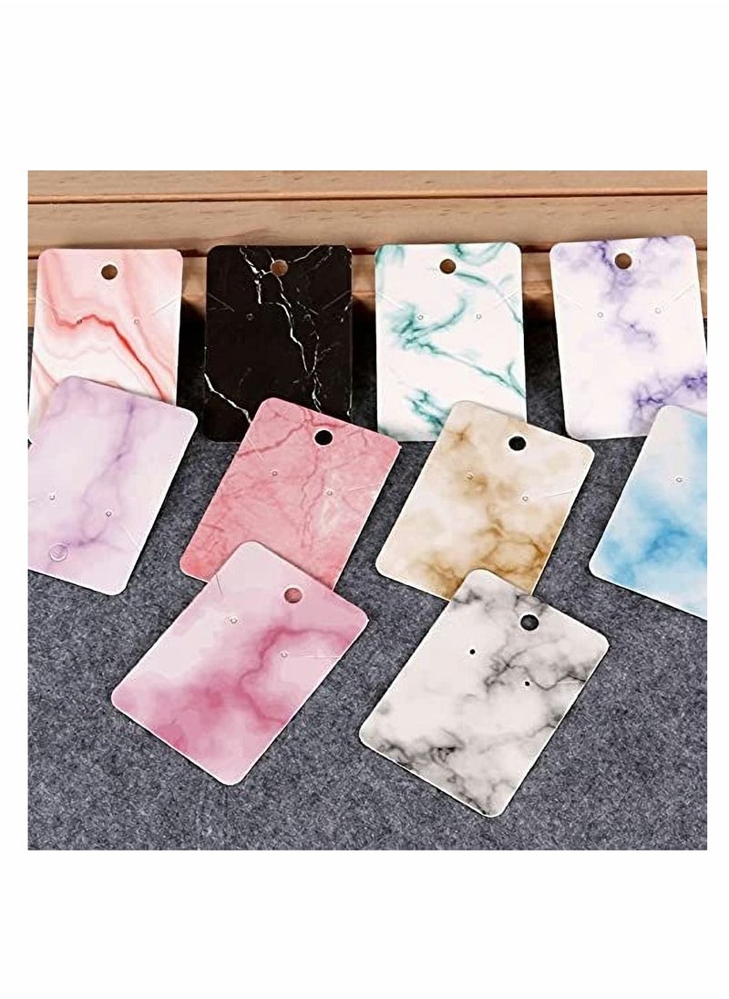 KASTWAVE - Earring Holder Cards, Marble Texture Earring Display Holder Cards set for DIY Ear Studs and Earrings,Cardboard Earring Holder 200Pcs (Color Random) - Image 1
