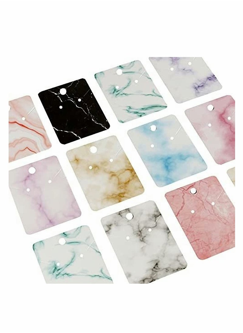 KASTWAVE - Earring Holder Cards, Marble Texture Earring Display Holder Cards set for DIY Ear Studs and Earrings,Cardboard Earring Holder 200Pcs (Color Random) - Image 1