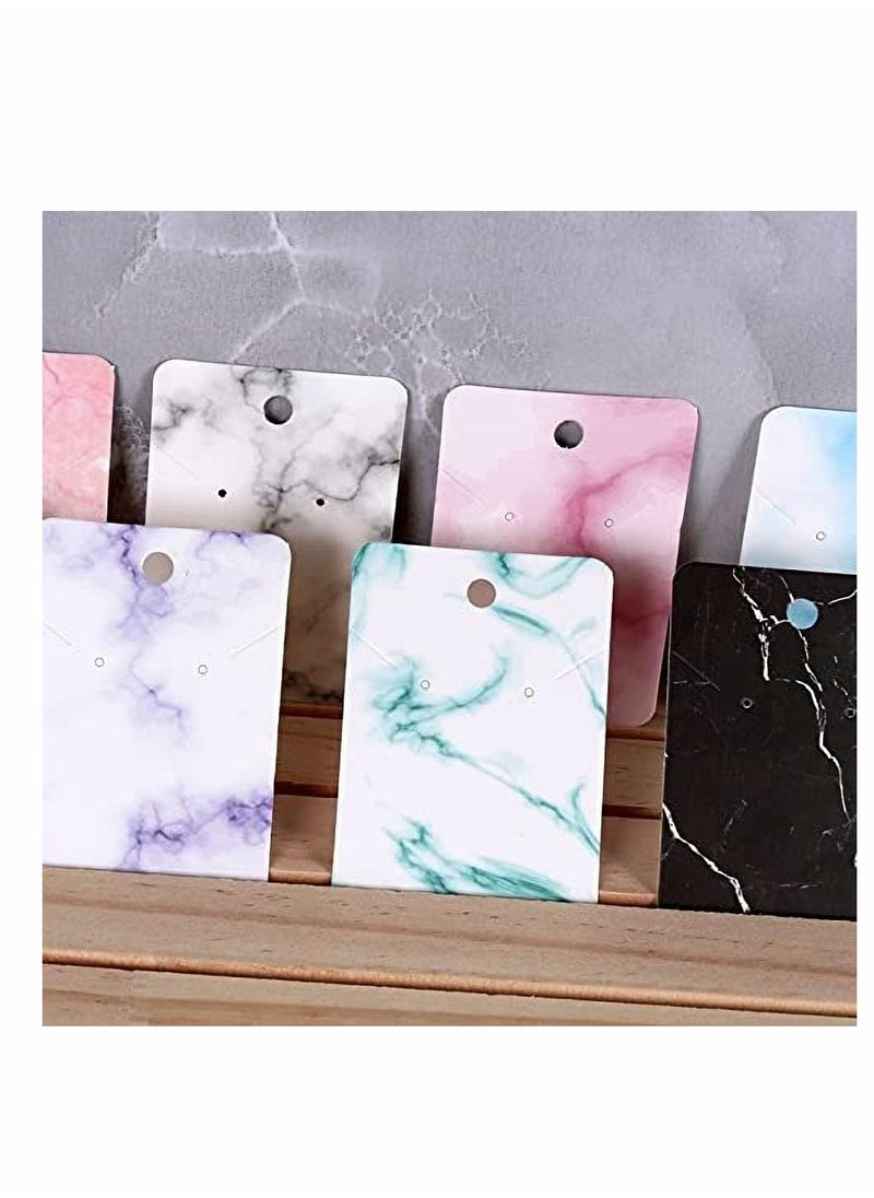 KASTWAVE - Earring Holder Cards, Marble Texture Earring Display Holder Cards set for DIY Ear Studs and Earrings,Cardboard Earring Holder 200Pcs (Color Random) - Image 1