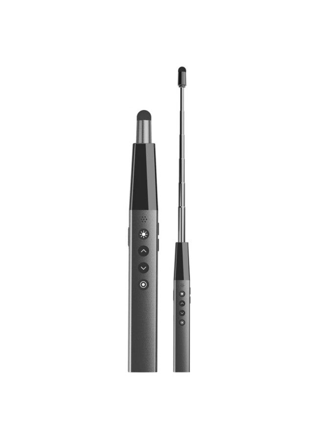 Noomya Aluminum Alloy Body, Retractable Electronic Teaching Pointer, Multifunctional Laser Pointer, Bluetooth Page-turning Pen For Teachers, Suitable For Seewo Whiteboard Writing, One-on Drawing Tool, Screen Clearing, Ppt Remote Control Pe - Image 2