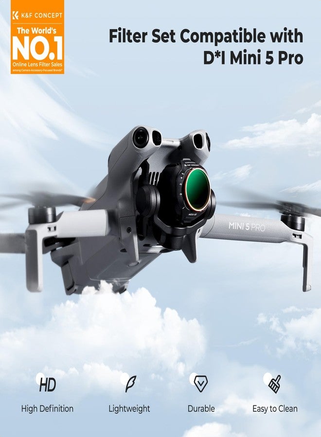 كيه آند إف كونسبت فلتر K&F CONCEPT متوافق مع DJI MINI 5 PRO، CPL+ UV+ ND2-32+ ND32-512 - Image 2