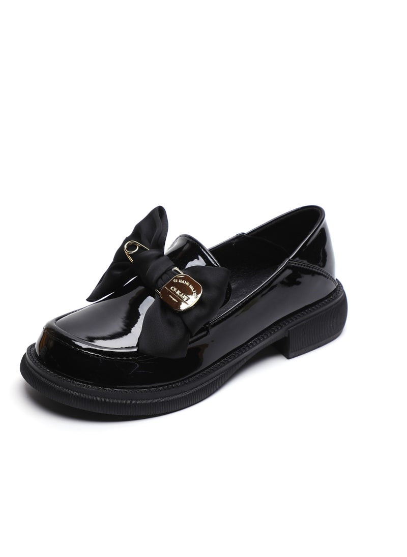Loquat Hu Dee Knot Small Leather Shoes Black  - Image 1