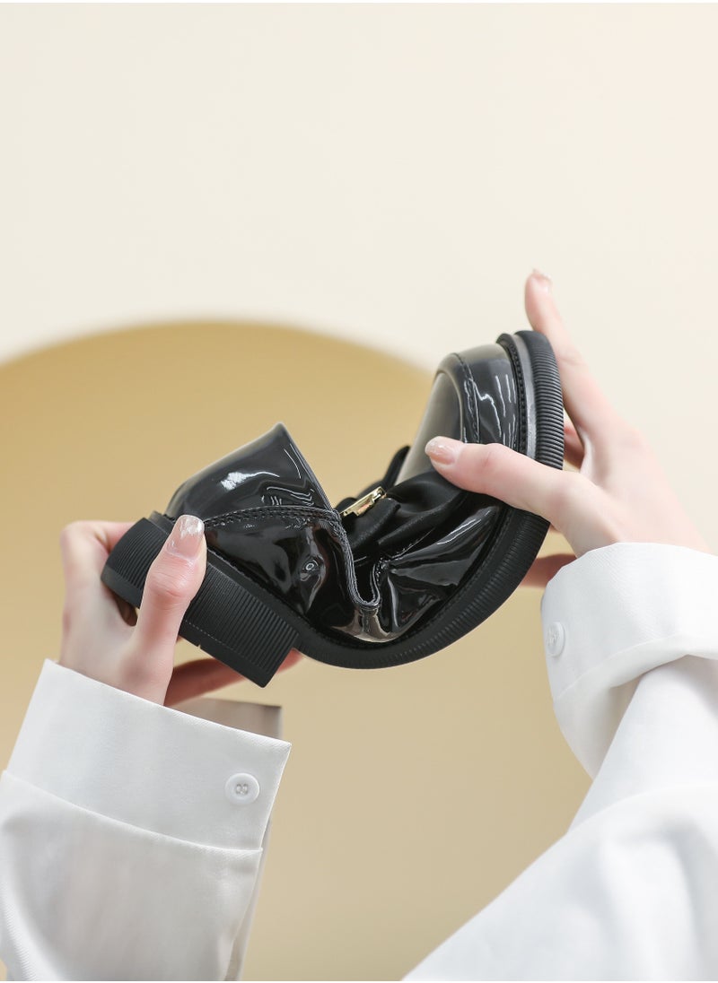 Loquat Hu Dee Knot Small Leather Shoes Black  - Image 2