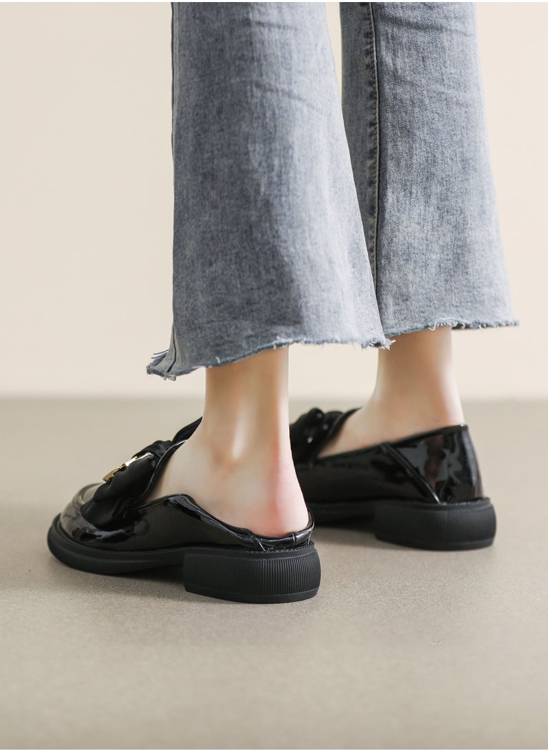 Loquat Hu Dee Knot Small Leather Shoes Black  - Image 3