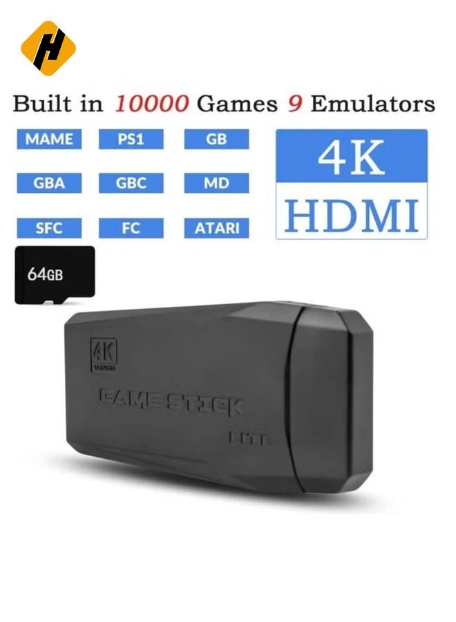 HuHa Wireless Retro Game Console, Plug and Play Video Game Stick Built in 10000+ Games,9 Classic Emulators, 4K High Definition HDMI Output for TV with Dual 2.4G Wireless Controllers - Image 2