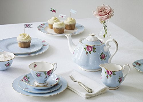 Royal Albert Polka Blue Teacup & Saucer Set - Image 3