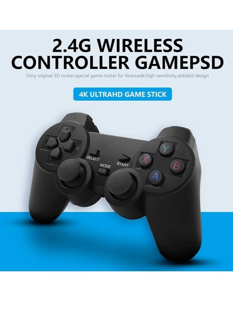 Generic - 4K Game Console with Dual 2.4G Wireless Controllers – Plug-and-Play Video Game Stick, Built-in 3,500 Games, 9 Classic Emulators, HDMI Output for TV - Image 1