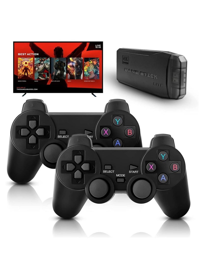 Generic - 4K Game Console with Dual 2.4G Wireless Controllers – Plug-and-Play Video Game Stick, Built-in 3,500 Games, 9 Classic Emulators, HDMI Output for TV - Image 1
