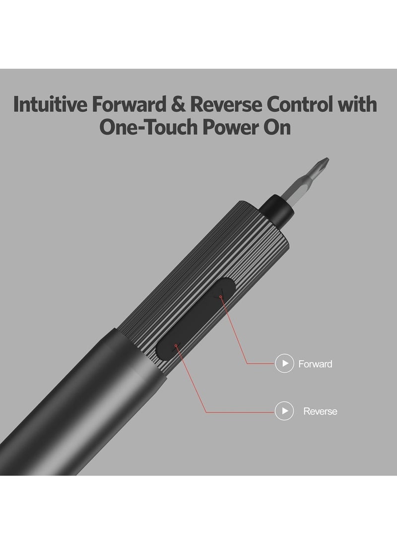 ATuMan - Precision Electric Screwdriver E2, All-in-One Magnetic Bits, Max 3 N.m, Magnetic Storage, Repair Tool Set for Phone Camera Laptop Watch, Screw in & Out, Two Speed Options, Rechargeable - Image 1