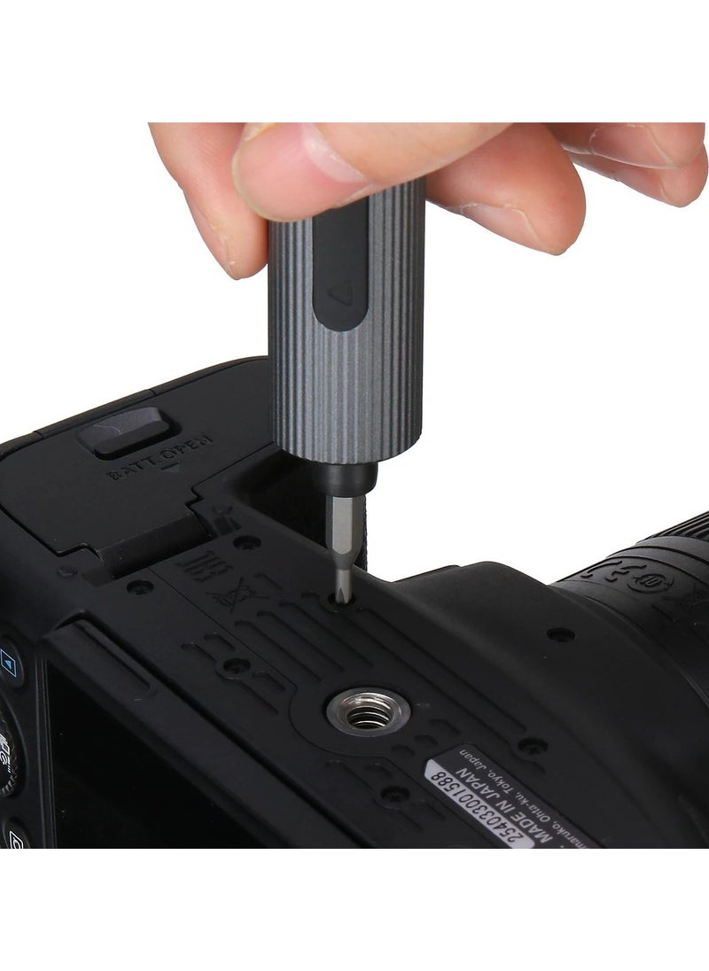 ATuMan - Precision Electric Screwdriver E2, All-in-One Magnetic Bits, Max 3 N.m, Magnetic Storage, Repair Tool Set for Phone Camera Laptop Watch, Screw in & Out, Two Speed Options, Rechargeable - Image 1