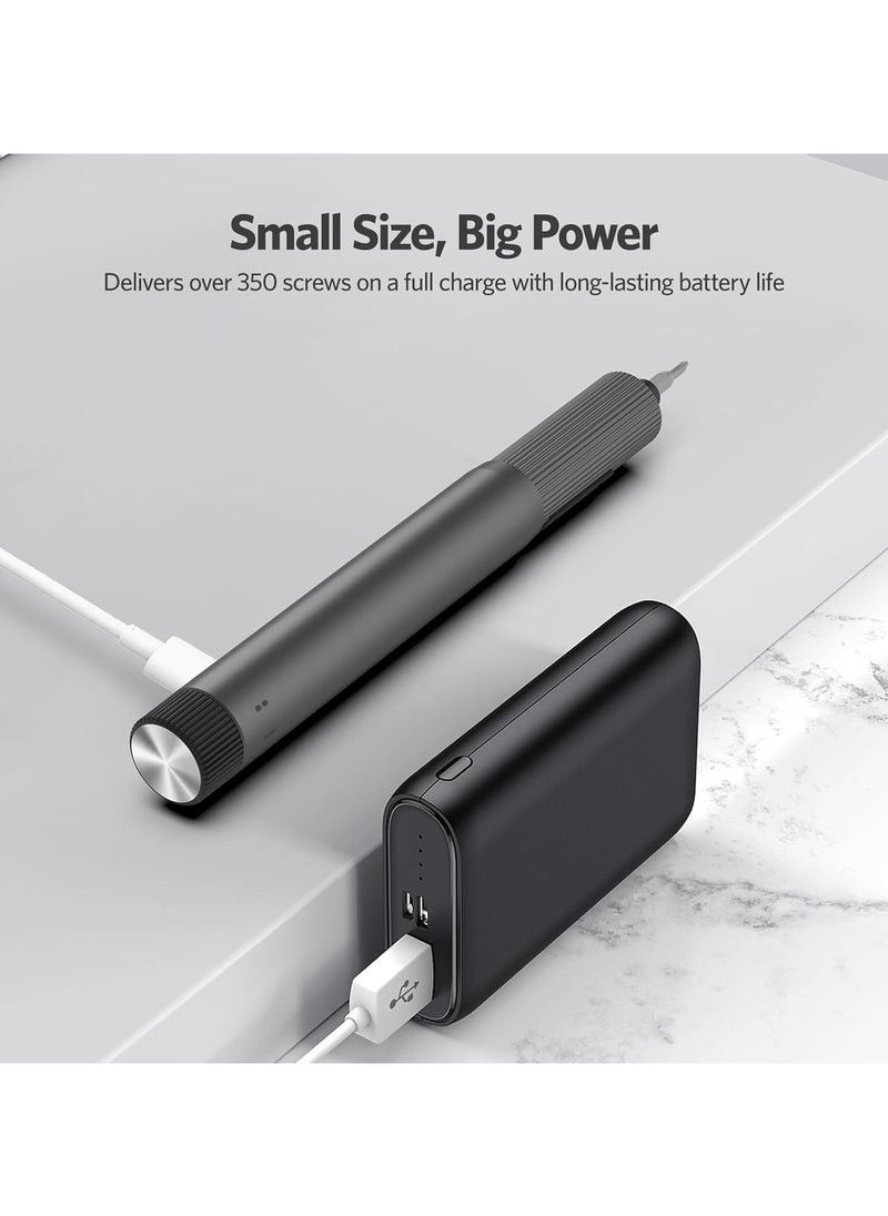 ATuMan - Precision Electric Screwdriver E2, All-in-One Magnetic Bits, Max 3 N.m, Magnetic Storage, Repair Tool Set for Phone Camera Laptop Watch, Screw in & Out, Two Speed Options, Rechargeable - Image 1