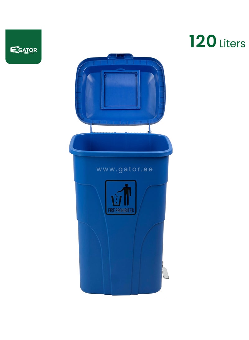 Gator  Plastic Trash Bin with Pedal Opening 120L  Blue - Image 1