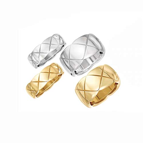 Shapes Studio 18k Gold Plated Rings for Women,Crush Wide Band Gold Plated Ring, Stacking Rings, Wedding Band Minimalist Style (Gold mid, 7) - Image 2