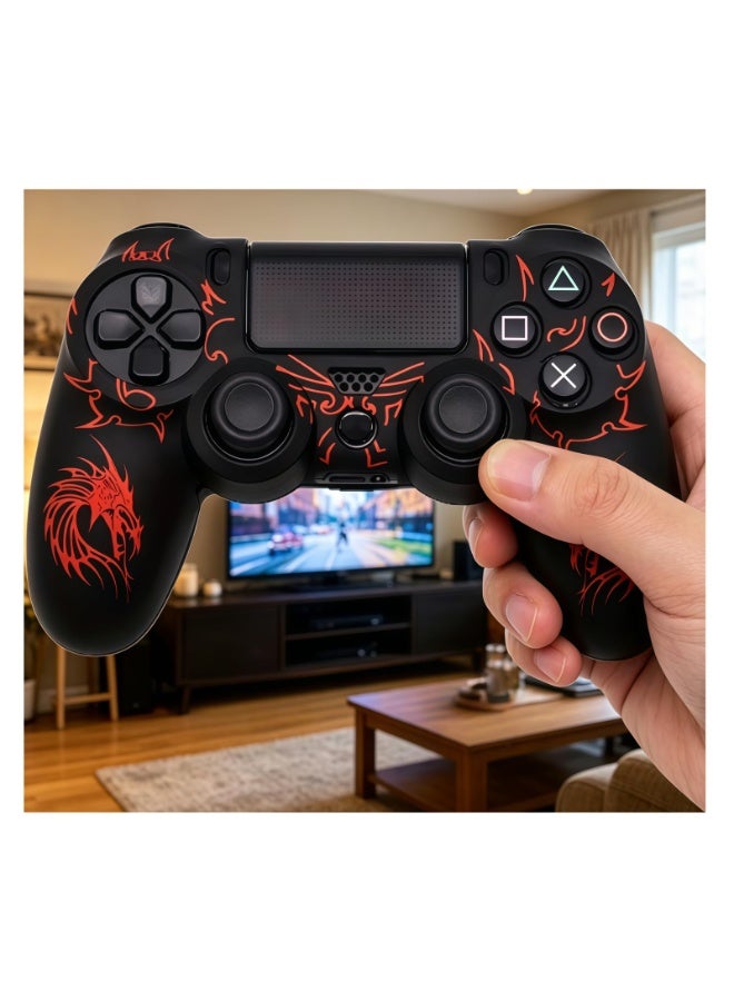 Silicone Controller Skin Cover for PS4, Anti-Slip Grip Protector Case with Red Dragon Design, Compatible with PS4 Slim/PS4 Pro, Includes 2 Thumb Grip Caps - Image 3