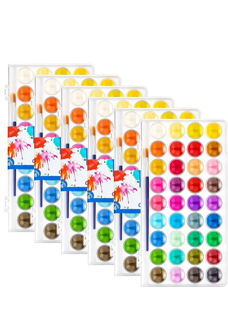 SYOSI Watercolor Paint Set with Paint Brushes 36 Colors 6 Pack Washable Water Color Paints in Palette Water Color Paint Sets for Kids Adults Beginners Artists Student Party Favors Goodie Bag Stuffers - Image 1
