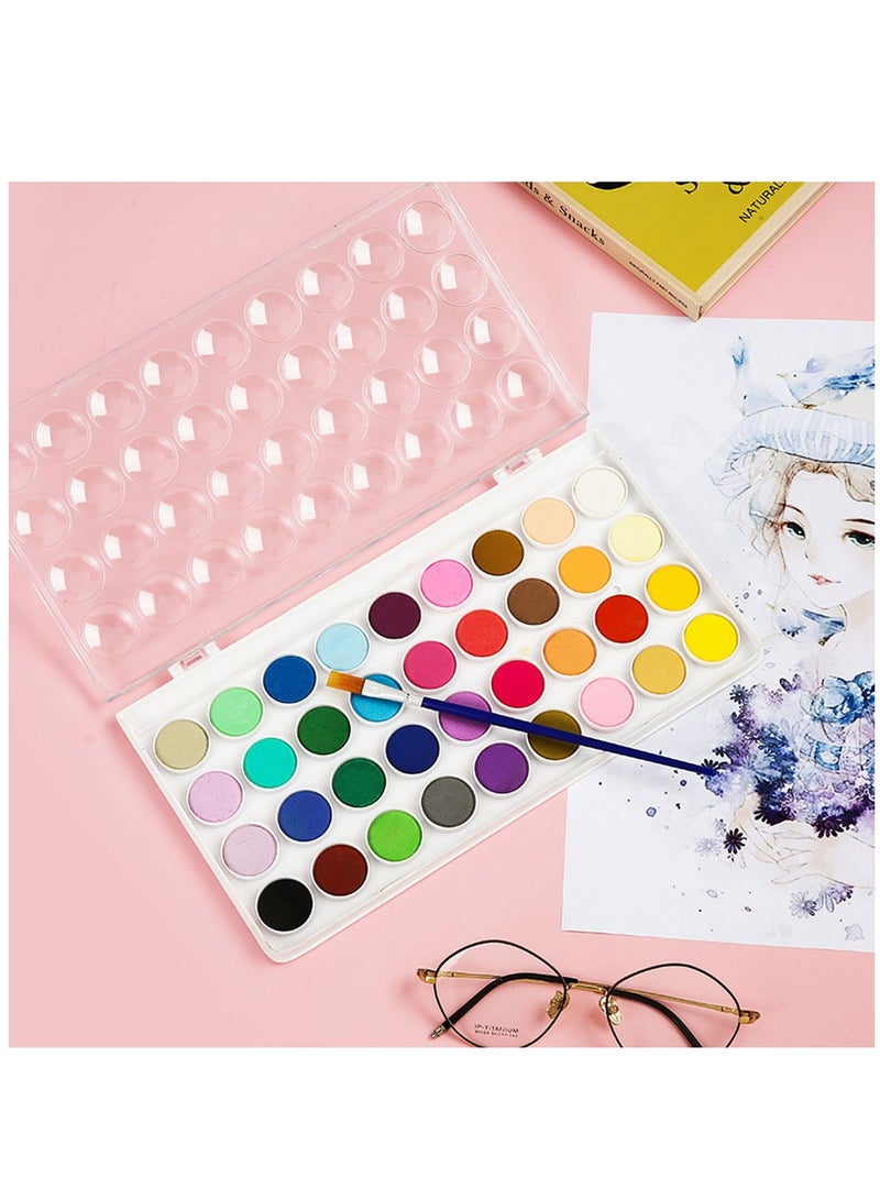 SYOSI Watercolor Paint Set with Paint Brushes 36 Colors 6 Pack Washable Water Color Paints in Palette Water Color Paint Sets for Kids Adults Beginners Artists Student Party Favors Goodie Bag Stuffers - Image 3