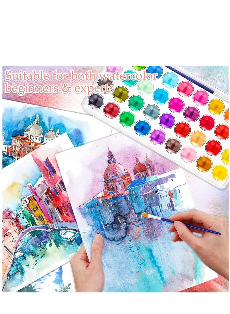 SYOSI Watercolor Paint Set with Paint Brushes 36 Colors 6 Pack Washable Water Color Paints in Palette Water Color Paint Sets for Kids Adults Beginners Artists Student Party Favors Goodie Bag Stuffers - Image 5