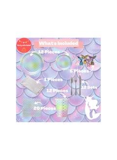Party with Emma 102-Piece Mermaid Party Supplies Pack  - Image 2