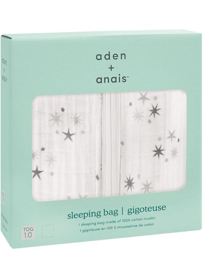 aden + anais Twinkle Sleeping Bag 100% Wearable Cotton Muslin Sleep Sack, Soft And Lightweight Unisex Baby Zipper Grow Bag For Girls And Boys, 0 - 6 Months , Newborn And Infant Essentials  - Image 2