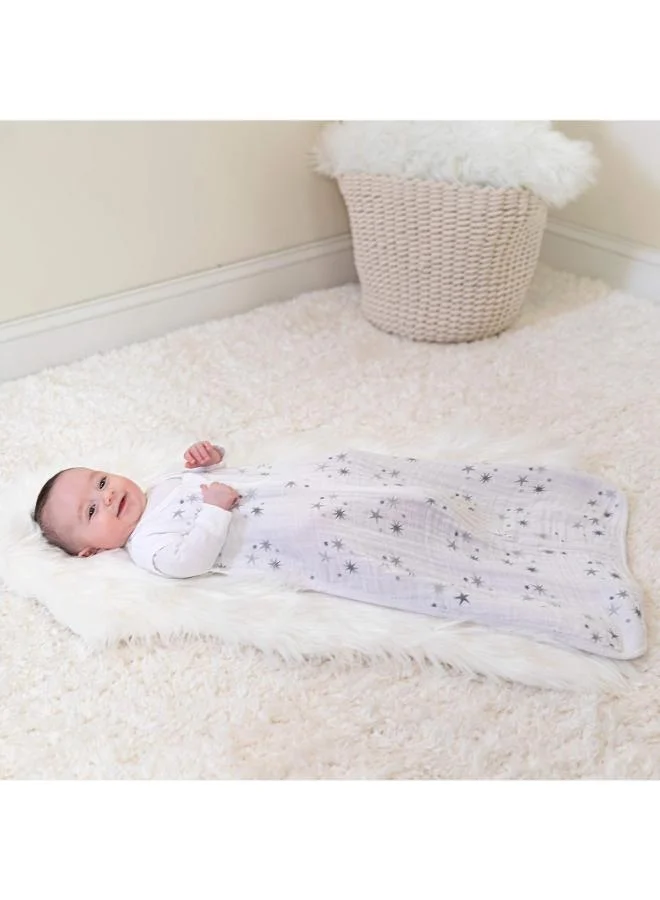 aden + anais Twinkle Sleeping Bag 100% Wearable Cotton Muslin Sleep Sack, Soft And Lightweight Unisex Baby Zipper Grow Bag For Girls And Boys, 0 - 6 Months , Newborn And Infant Essentials