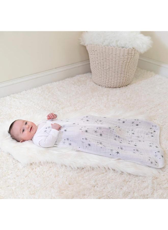 aden + anais Twinkle Sleeping Bag 100% Wearable Cotton Muslin Sleep Sack, Soft And Lightweight Unisex Baby Zipper Grow Bag For Girls And Boys, 0 - 6 Months , Newborn And Infant Essentials  - Image 3