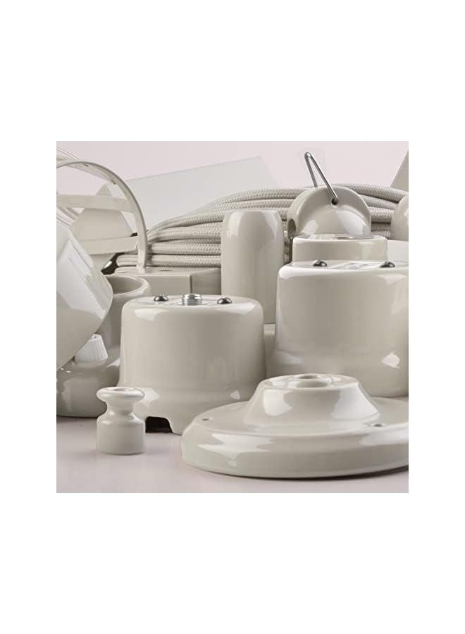 erorex - Cable clips with screws and dowels. 10 vintage coloured porcelain insulators for cable installations wall braid white - Image 4