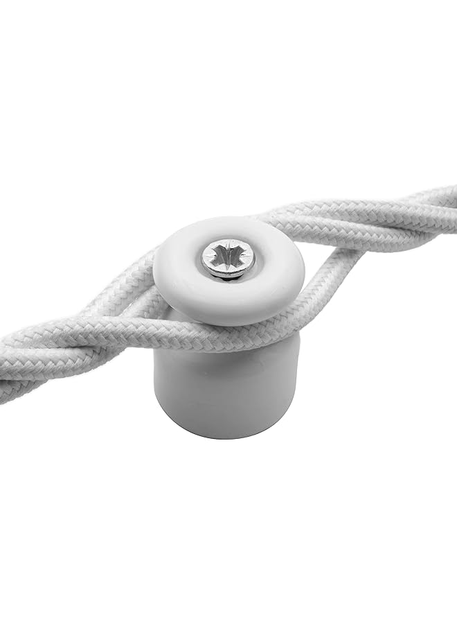 erorex - Cable clips with screws and dowels. 10 vintage coloured porcelain insulators for cable installations wall braid white - Image 1