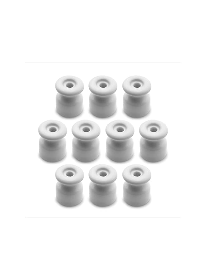 erorex - Cable clips with screws and dowels. 10 vintage coloured porcelain insulators for cable installations wall braid white - Image 3