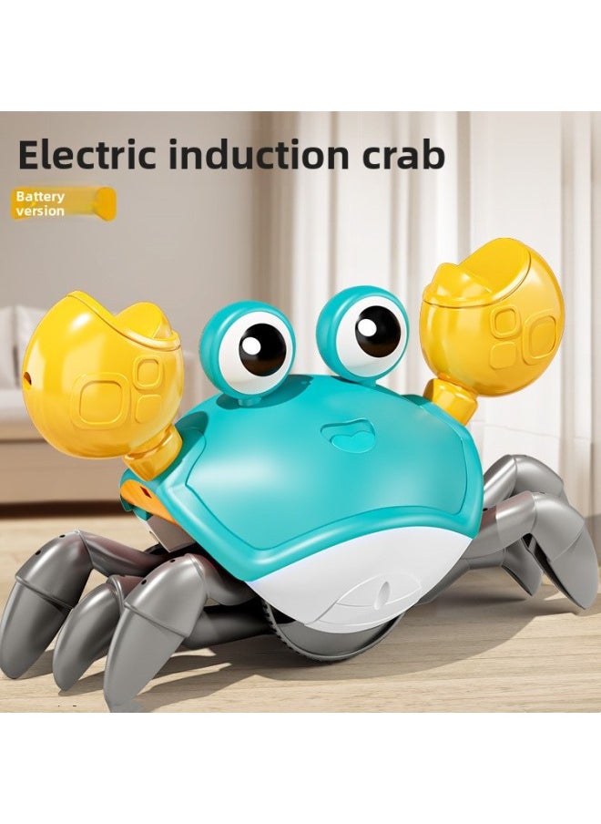 Charging Automatic Induction Escape Crab Luminous Music Boys And Girls Simulation Crawling Stall Selling Toys Wholesale-Color:Blue Induction Crab [battery Version]  - Image 1