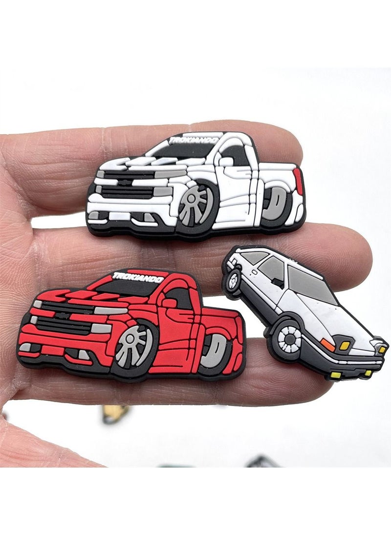 Excefore - 23 PCS Car Charms Fits for Croc Clog Sandals Shoes Decoration, Race Car Accessories Charms for Adult Men Boys Party Favor Gifts, Metal, No Gemstone - Image 1