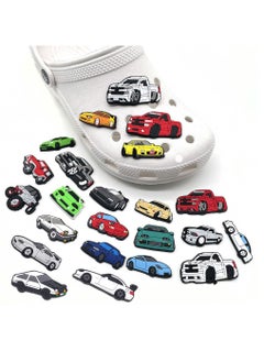 23 PCS Car Charms Fits for Croc Clog Sandals Shoes Decoration, Race Car Accessories Charms for Adult Men Boys Party Favor Gifts, Metal, No Gemstone