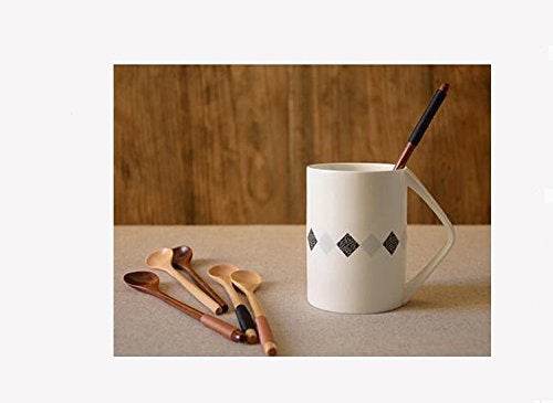 erioctry 2 Set of Retro Handcrafted Wooden Long Coffee Tea Spoon Coffee Stirrers with Cable Tie - Image 4