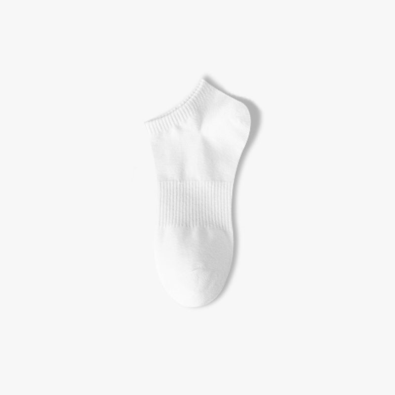 Unisex Cotton Socks Breathable Sweat-Absorbent White-short
