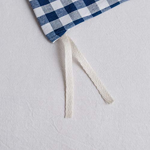 SUSYBAO Royal Blue Gingham Duvet Cover King 100% Washed Cotton Blue Plaid Duvet Cover 3 Pcs Set 1 Vintage Grid Checkered Duvet Cover with Zipper Ties 2 Pillowcases Blue White Gingham Bedding Set - Image 4