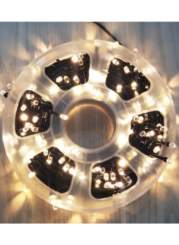 VIO 50M LED String Lights Reel for Indoor Outdoor Use Festive Lights Plug in Warm White Twinkle Lights for Trees Home Bedroom Villa Garden Wedding Birthday Eid Ramadan Diwali New Year Black Wire  - Image 1