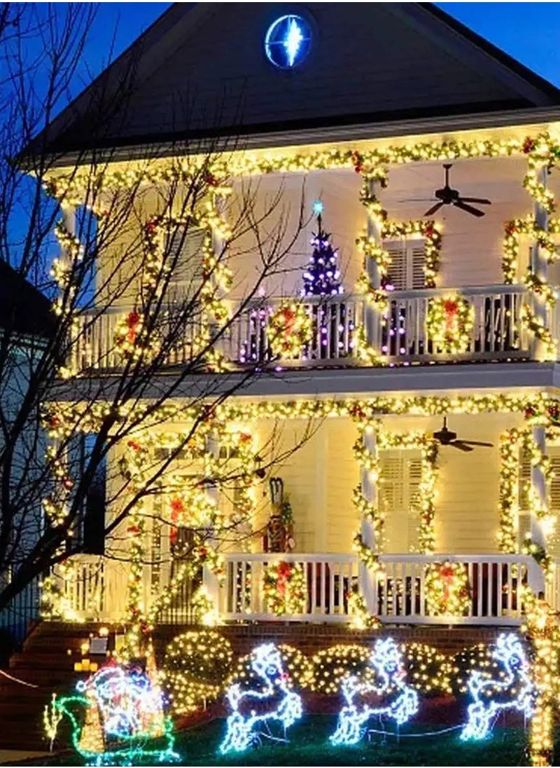 VIO 50M LED String Lights Reel for Indoor Outdoor Use Festive Lights Plug in Warm White Twinkle Lights for Trees Home Bedroom Villa Garden Wedding Birthday Eid Ramadan Diwali New Year Black Wire  - Image 4