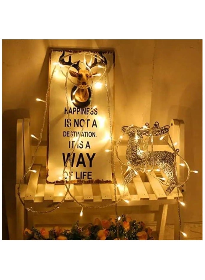 VIO 50M LED String Lights Reel for Indoor Outdoor Use Festive Lights Plug in Warm White Twinkle Lights for Trees Home Bedroom Villa Garden Wedding Birthday Eid Ramadan Diwali New Year Black Wire - Image 2