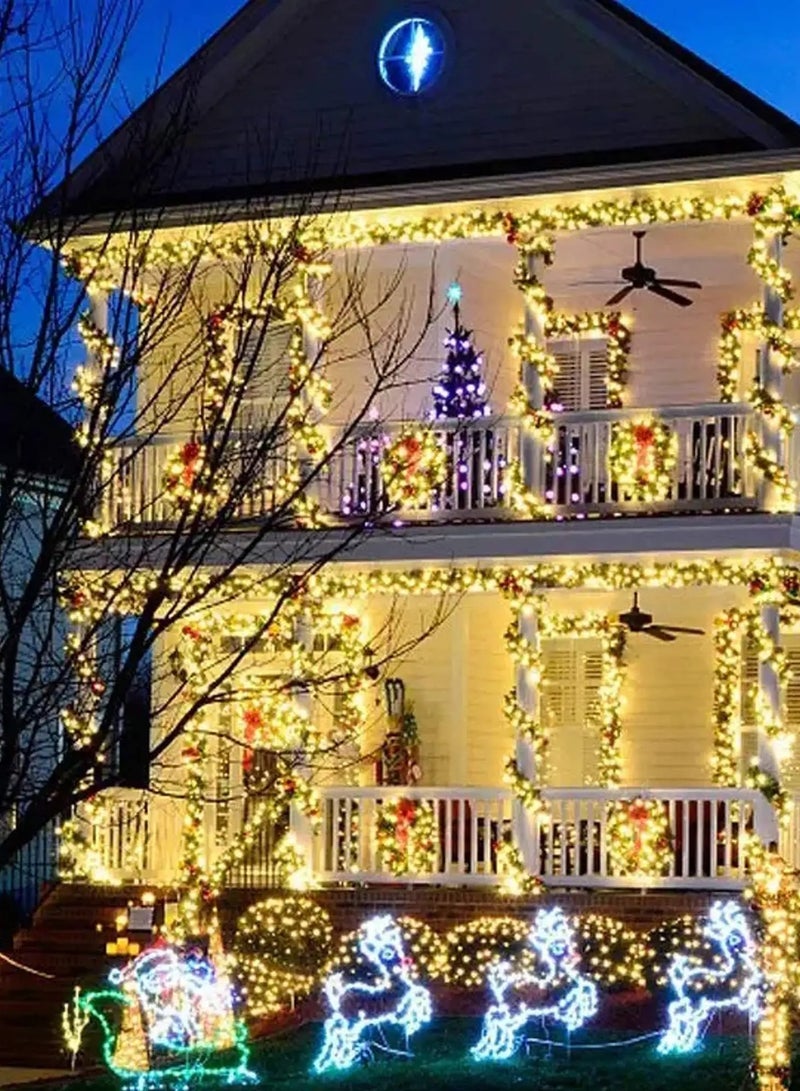 VIO 50M LED String Lights Reel for Indoor Outdoor Use Festive Lights Plug in Warm White Twinkle Lights for Trees Home Bedroom Villa Garden Wedding Birthday Eid Ramadan Diwali New Year Black Wire - Image 4