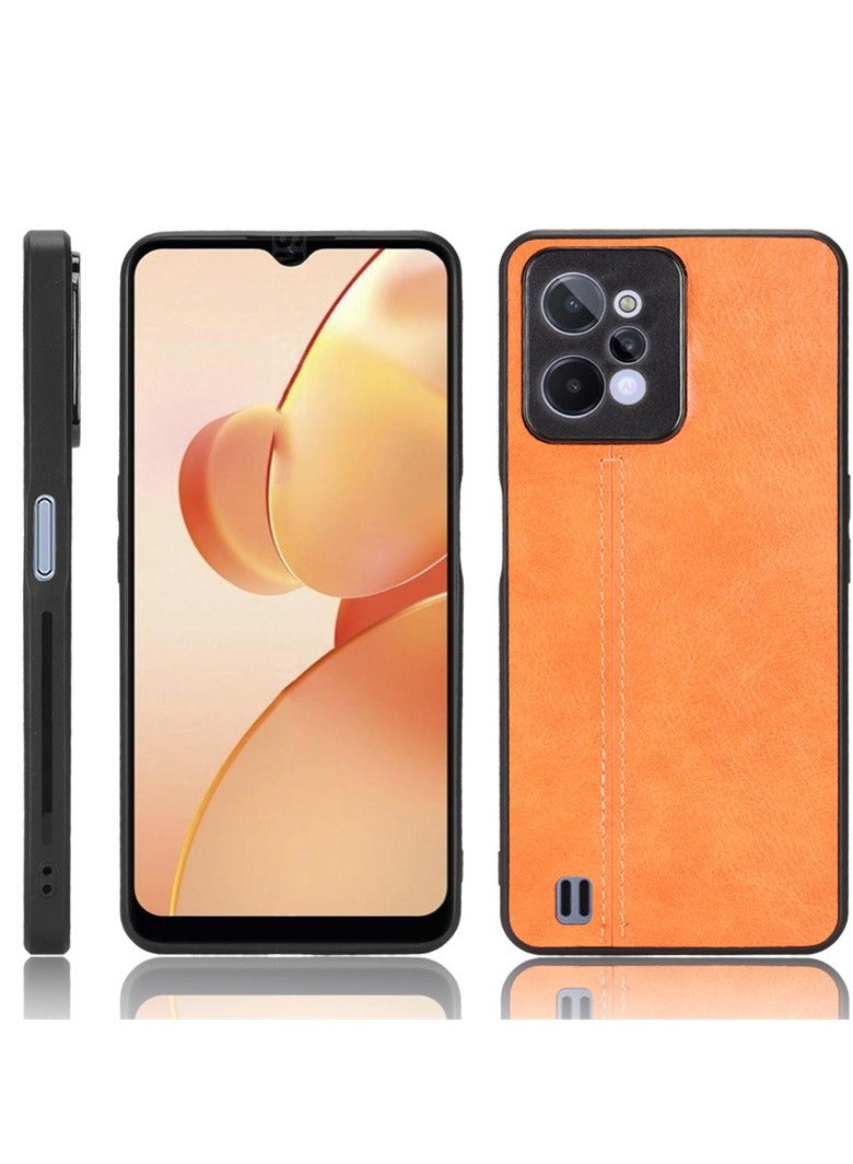 general Compatible with Realme C75/C75X Case,Compatible with Realme C75/C75X  PU Leather Texture Shockproof 3 in 1 (PU+PC+TPU) Camera Protection Cover - Image 3