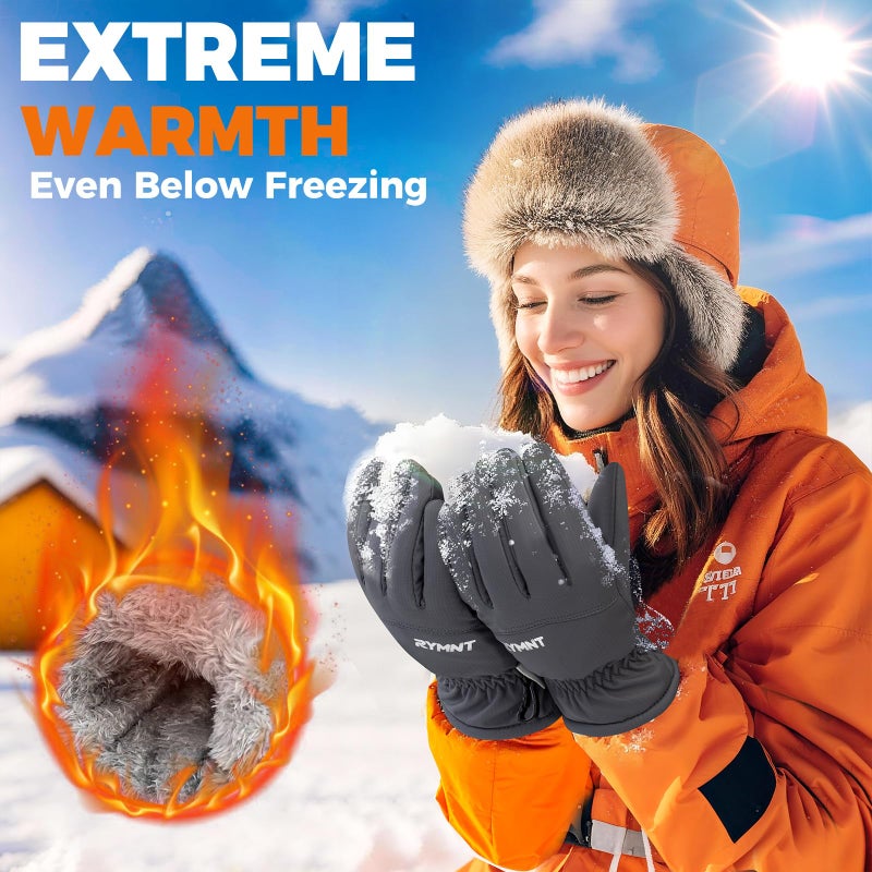 RYMNT Winter Waterproof Gloves Women Men, 3M Thinsulate Windproof Thermal Ski Glove with Touchscreen, Anti-Slip Snow Warm Gloves for Cycling, Driving, Hiking, Biking, Riding, Running, Outdoor Sports - Image 3