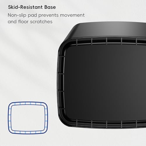 EKO Laguna 2.6 Gallon/10L Matte Black Stainless Steel Open Top Trash Can with Removable Inner Basket - Modern Bathroom & Office Waste Bin - Image 5