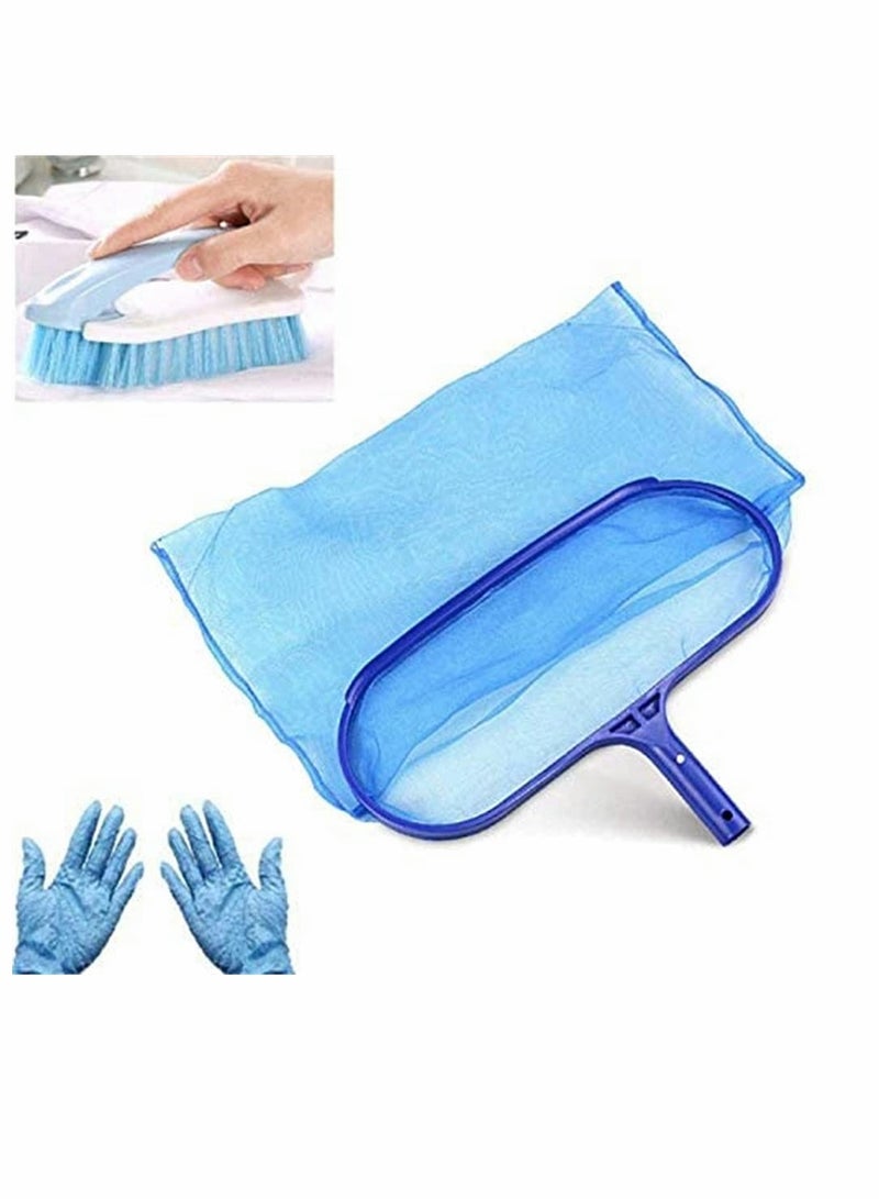 Suntown Hot Tub Cleaning Kit Accessories Contain Pool Net Grime Sidewall Care Two In One Cleaning Brush With A Pair Gloves Cleaning Swimming Pool Garden Pond Hot Tub Spa - Image 1