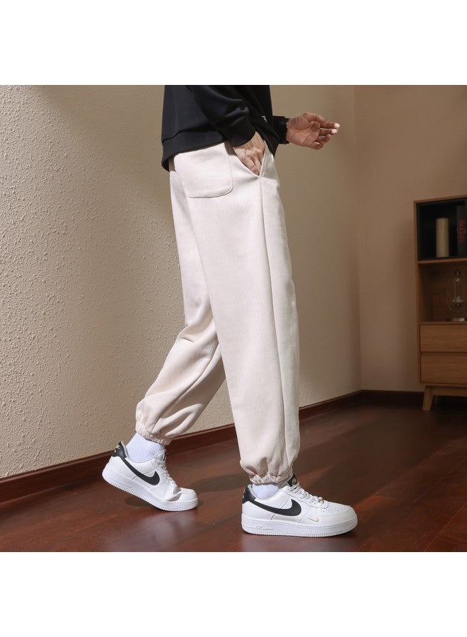ROMON Suede Fleece】men's Casual Pants, Windproof Trousers, Versatile Ankle-length Pants, Fashionable Men's Casual Trousers - Image 5
